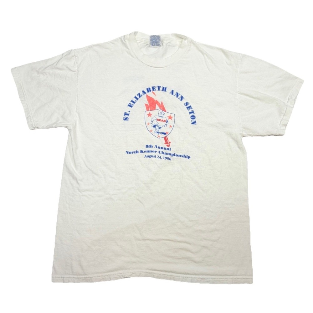 Vintage 1996 St Elizabeth Ann Seton Kenner LA Hanes Beefy T Shirt Large